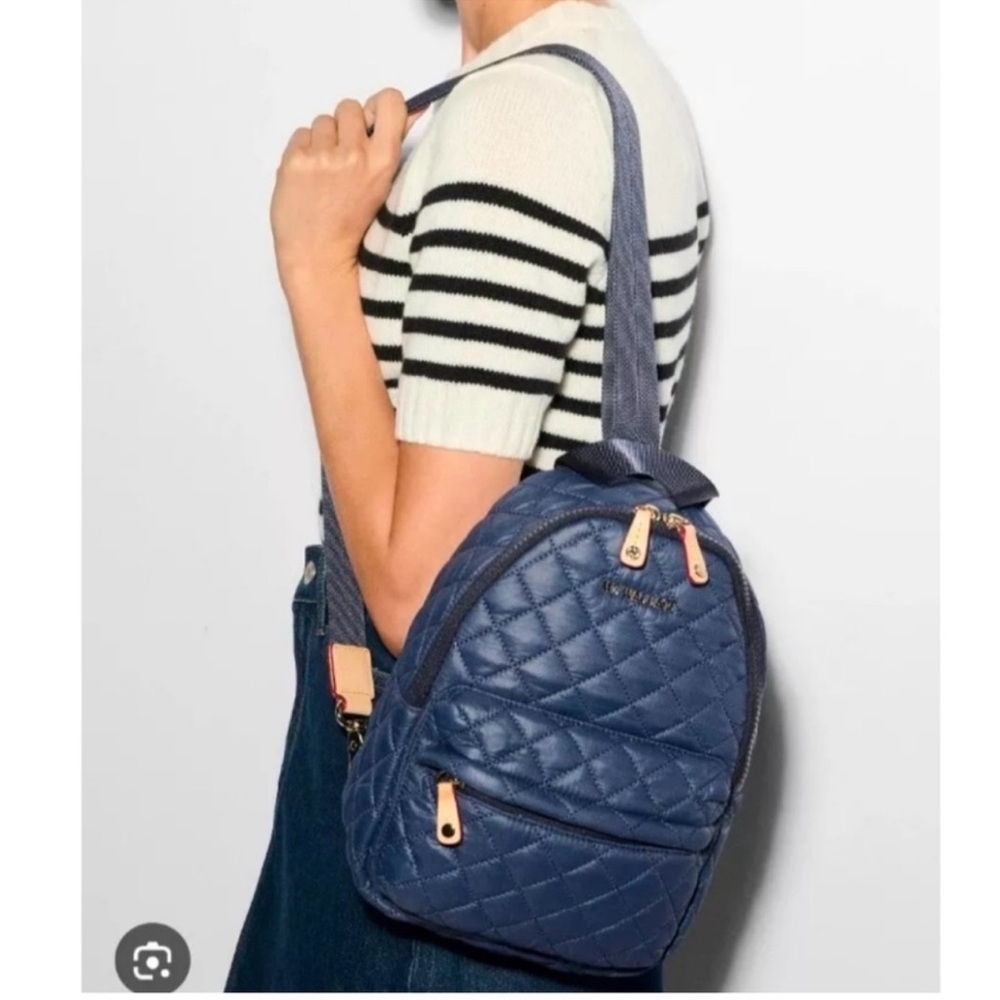NWT MZ Wallace Uni sling backpack navy blue